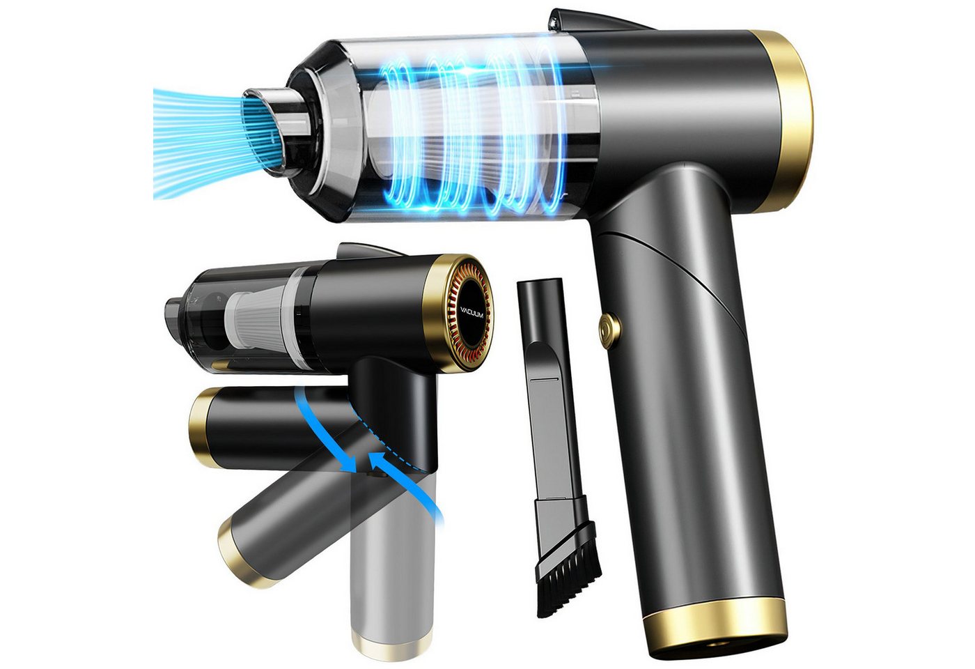 MODFU Akku-Handstaubsauger Elektrische Air Duster Kabellos Staubsauger Autostaubsauger, 120,00 W, Beutellos, Faltbar 3 in 1 Funktional 4500Pa 4000mA-Akku Wohnungen Auto mit Licht MODFU Akku-Handstaubsauger Elektrische Air Duster Kabellos Staubsauger Autostaubsauger, 120,00 W, Beutellos, Faltbar 3 in 1 Funktional 4500Pa 4000mA-Akku Wohnungen Auto mit Licht von MODFU