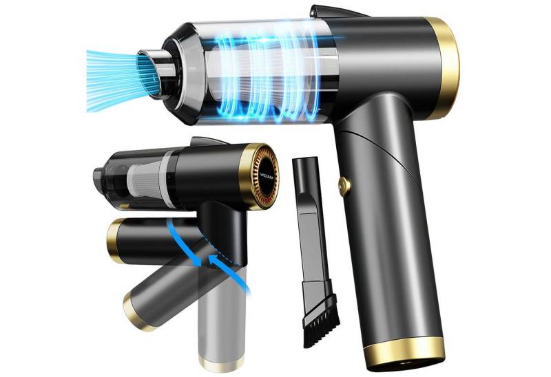 MODFU Akku-Handstaubsauger Elektrische Air Duster Kabellos Staubsauger Autostaubsauger, 120,00 W, Beutellos, Faltbar 3 in 1 Funktional 4500Pa 4000mA-Akku Wohnungen Auto mit Licht von MODFU