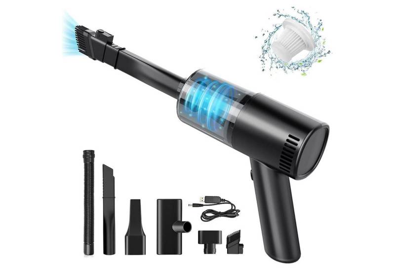 MODFU Akku-Handstaubsauger Kabellos Auto Handstaubsauger mini Staubsauger Air Duster, 120,00 W, Beutellos, Auto-Staubsauger 4 in 1 Funktional 6000Pa 4000mA-Akku KFZ Haus Küche MODFU Akku-Handstaubsauger Kabellos Auto Handstaubsauger mini Staubsauger Air Duster, 120,00 W, Beutellos, Auto-Staubsauger 4 in 1 Funktional 6000Pa 4000mA-Akku KFZ Haus Küche von MODFU