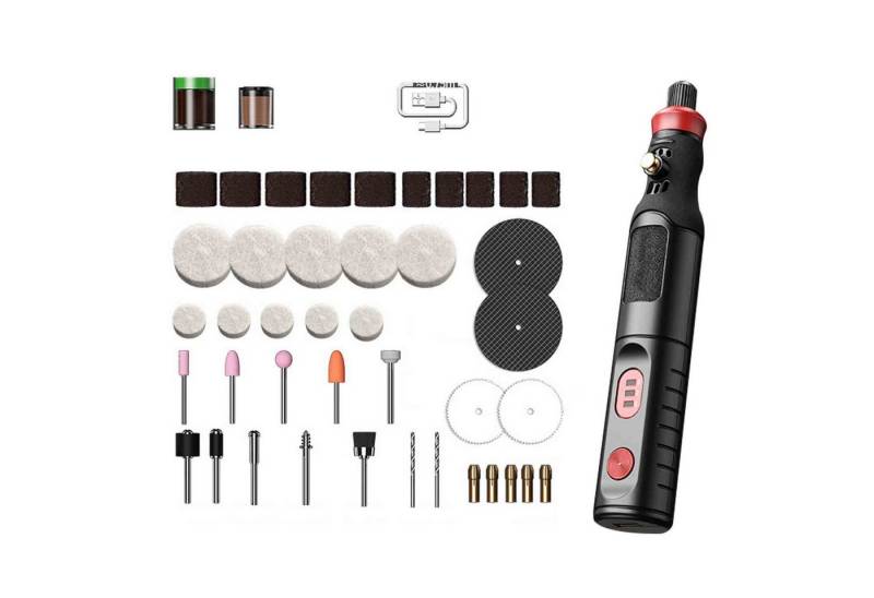 MODFU Akku-Multifunktionswerkzeug Rotationswerkzeuge Graviergerät Elektroschleifer Set, 4,20 V, 0.5Ah 3 Gang Schleifset, 1-St., mit 231 Zubehörteilen, Gravieren Schleifen Schärfen Reinigen Polieren Schneiden Gravur Bohren von MODFU
