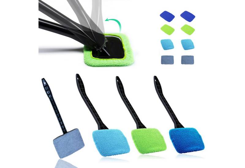 MODFU Autowaschbürste Auto Windschutzscheibenreiniger mit 180° drehbarem Kopf, Inklusive 8 Mikrofaserpads, (Scheibenreiniger, 4-tlg., für Innen und Außenfenster von Windschutzscheiben), für LKWs SUVs Wohnmobilen Bussen oder Wohnwagen usw. MODFU Autowaschbürste Auto Windschutzscheibenreiniger mit 180° drehbarem Kopf, Inklusive 8 Mikrofaserpads, (Scheibenreiniger, 4-tlg., für Innen und Außenfenster von Windschutzscheiben), für LKWs SUVs Wohnmobilen Bussen oder Wohnwagen usw. von MODFU