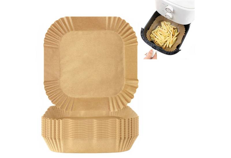 MODFU Backpapier 100 Stück Baking Liner Einlagen Airfryer Papiereinsatz, 20CM mit antihaftbeschichtet für Air Fryer Backofen Mikrowelle von MODFU