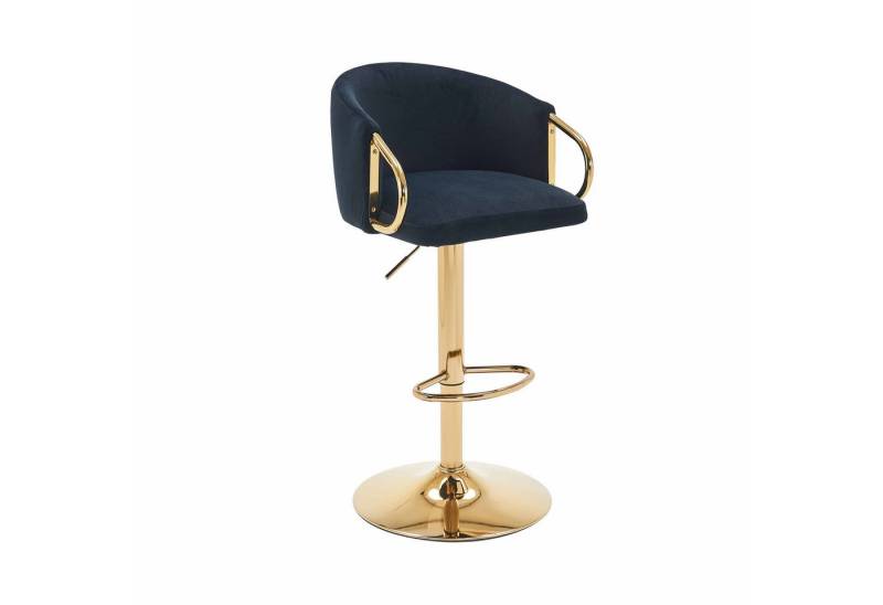 MODFU Barhocker Moderne drehbare, höhenverstellbare Barstühle, samt, 2er-Set (mit mittlerer Rückenlehne und goldener Fußstütze, für Küchen-, Bar- und Restauranttheken) von MODFU
