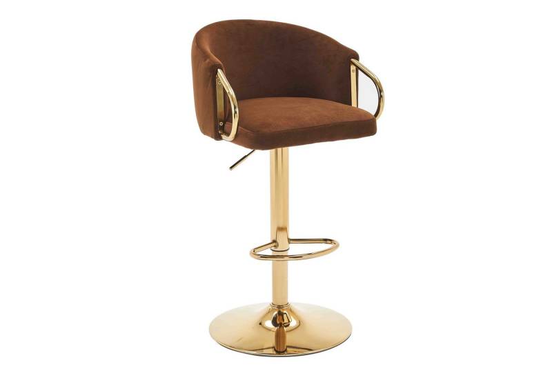 MODFU Barhocker Moderne drehbare, höhenverstellbare Barstühle, samt, 2er-Set (mit mittlerer Rückenlehne und goldener Fußstütze, für Küchen-, Bar- und Restauranttheken) von MODFU