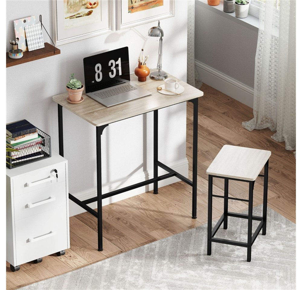 MODFU Bartisch ideal für Singles & Paare (Bartisch Set mit 2 Barhockern – platzsparend & stabil mit Stahlrahmen, perfekt für kleine Küchen & moderne Wohnungen, 3-St., 80L x 50B x 87H cm (Tisch). 40B x 30T x 57H cm (Hocker) MODFU Bartisch ideal für Singles & Paare (Bartisch Set mit 2 Barhockern – platzsparend & stabil mit Stahlrahmen, perfekt für kleine Küchen & moderne Wohnungen, 3-St., 80L x 50B x 87H cm (Tisch). 40B x 30T x 57H cm (Hocker) von MODFU