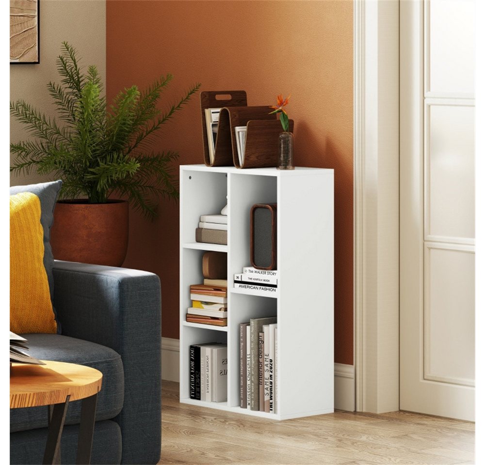 MODFU Bücherregal für Büro & Schlafzimmer, Bücherregal Standregal, 5 Fächer und Viel Stauraum, Flexibel aufstellbar, Kippschutz 1-tlg. MODFU Bücherregal für Büro & Schlafzimmer, Bücherregal Standregal, 5 Fächer und Viel Stauraum, Flexibel aufstellbar, Kippschutz 1-tlg. von MODFU