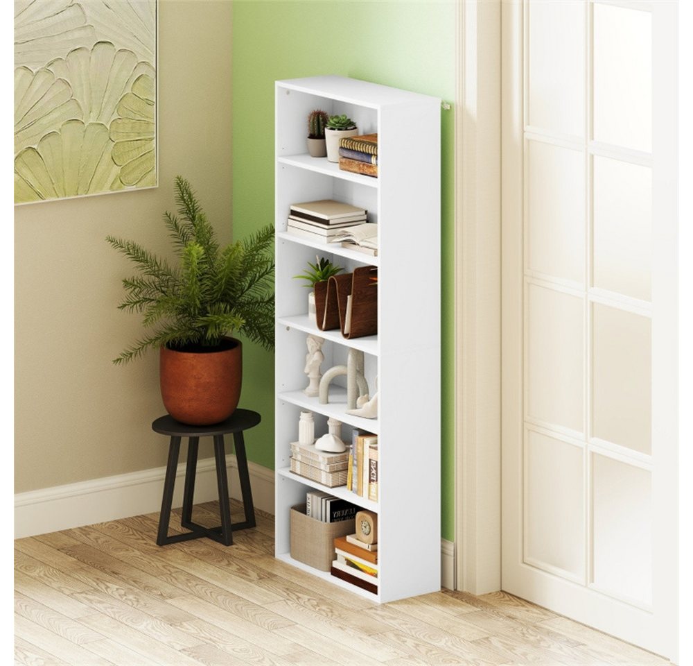 MODFU Bücherregal für Büro & Schlafzimmer, Modernes Bücherregal mit 5 Ebenen & 3 verstellbaren Fächern – Stauraumwunder 1-tlg. MODFU Bücherregal für Büro & Schlafzimmer, Modernes Bücherregal mit 5 Ebenen & 3 verstellbaren Fächern – Stauraumwunder 1-tlg. von MODFU