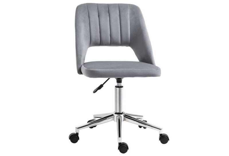 MODFU Bürostuhl Schreibtischstuhl Schminkstuhl (Höhenverstellbarer Bürostuhl ohne Armlehnen, Ergonomischer Drehstuhl mit Samtoptik) von MODFU