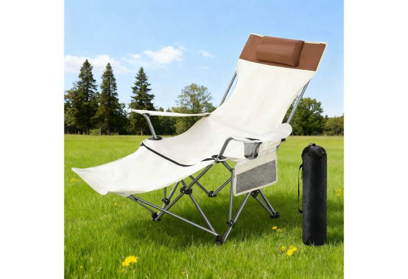 MODFU Campingstuhl Angelstuh Outdoor Stuhl Picknickstuhl Freizeitstuhl Klappstuhl (600D Oxford Stahlrahmen mit verstellbarer Rückenlehne Tragetasche, 1 St), für Outdoor Angeln Wandern Picknick Camping Strand Rasen von MODFU