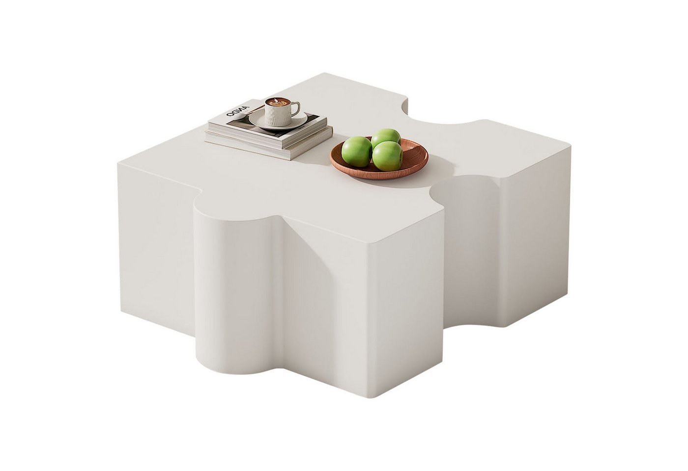 MODFU Couchtisch Puzzle-Design (Satztisch, Wohnzimmertisch, Beistelltisch, 1-St., mit MDF-Polsterung), abstrakte Kunst für Ihren Wohnraum von MODFU