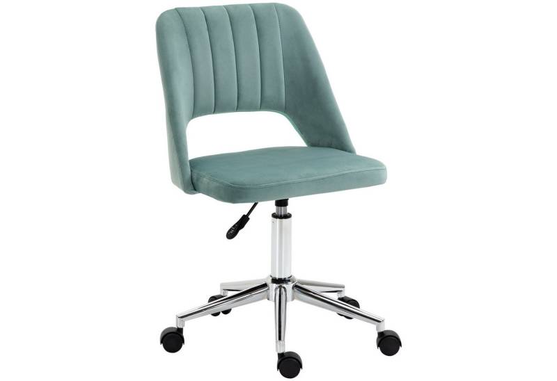 MODFU Drehstuhl Freizeitstuhl Fernsehsessel Schreibtischstuhl Bürostuhl (Bürostuhl in Samtoptik, höhenverstellbar & ergonomisch – Drehstuhl ohne Armlehnen), mit Samtoptik von MODFU