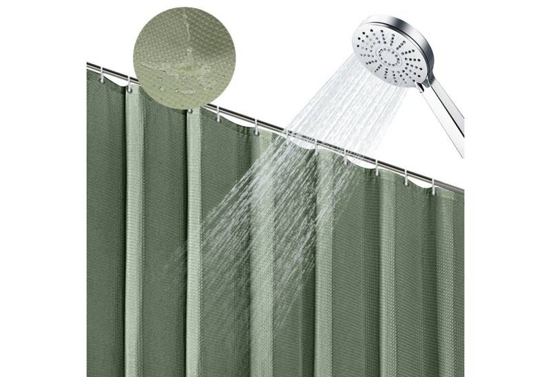 MODFU Duschvorhang Badewannenvorhang Badezimmer Vorhang Vorhänge Dusche Breite 180 cm (Waffel Stoff Textil Duschvorhang 12 Duschvorhangringe 180x180 cm, Vorhänge aus Stoff), für Badezimmer Haus Hotel Wohnung Wohnmobil Wohnheim von MODFU