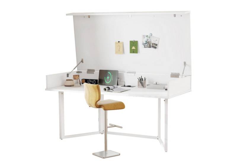 MODFU Eckschreibtisch mit Hydraulik (Ecktisch, Computertisch, 1-St., 120×55cm), mit Steckdosen von MODFU