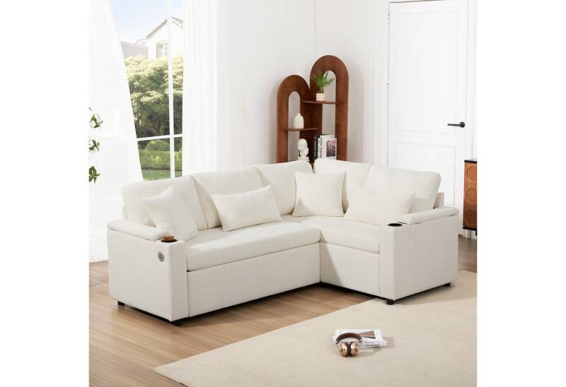 MODFU Ecksofa Ecksofa, Polstersofa 1 Teile, mit Stauraum, Getränkehalter, USB-Ladeanschluss, Armlehnenablage MODFU Ecksofa Ecksofa, Polstersofa 1 Teile, mit Stauraum, Getränkehalter, USB-Ladeanschluss, Armlehnenablage von MODFU