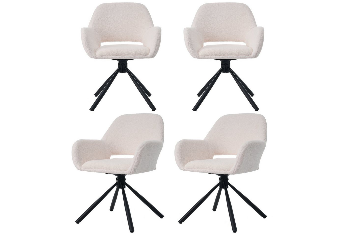 MODFU Essgruppe Esszimmer-Set, (Mit Regal Mit Stauraum Sitzgruppe, 5-tlg., Tischplatte 110-130cm), Ausziehbar Esstisch mit 4 Stühlen Set Küchetisch Esszimmerstuhl von MODFU