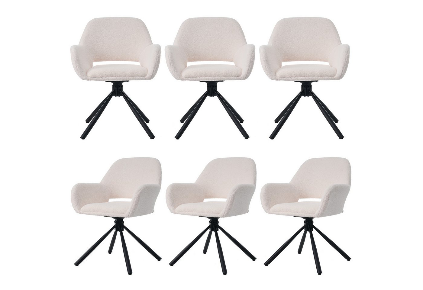 MODFU Essgruppe Esszimmer-Set, (Mit Regal Mit Stauraum Sitzgruppe, 7-tlg., Tischplatte 110-130cm), Ausziehbar Esstisch mit 6 Stühlen Set Küchetisch Esszimmerstuhl von MODFU