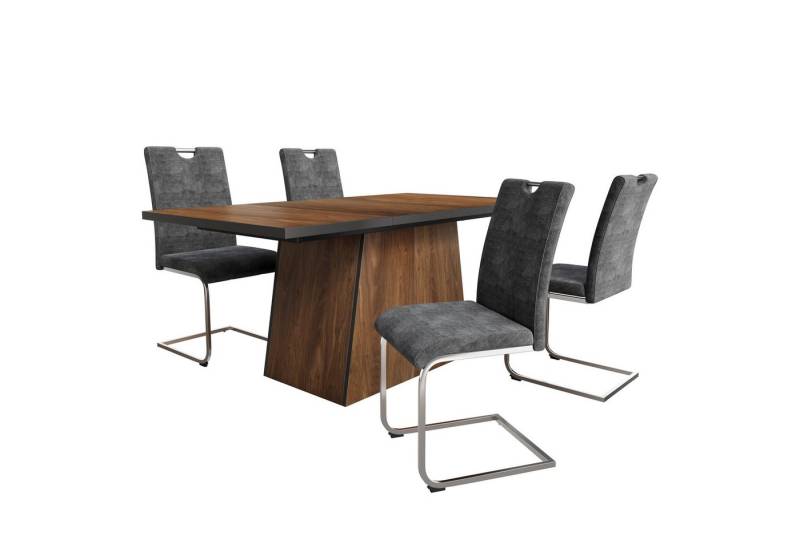 MODFU Essgruppe Sitzgruppe Set, (Küchetisch mit Esszimmerstuhl, Esszimmerstuhl-Set, 5-tlg., 1 Tisch mit 4 Stühlen), Geeignet für Esszimmer und Wohnzimmer von MODFU