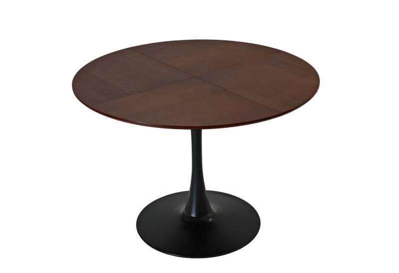 MODFU Esstisch Küchentisch Esszimmertisch (Runder 120 cm Wohnzimmertisch, 4-farbige Tischplatte aus Holzoptik, robuste Metallbeine, für Wohnzimmer, Küche und kleine Familien), Kein Stuhl von MODFU