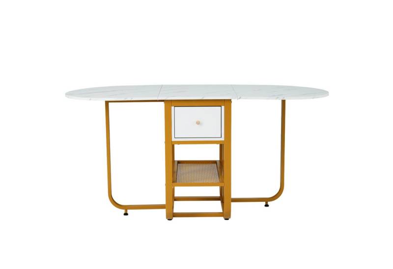 MODFU Esstisch Multifunktionaler ausziehbarer Esstisch (Kaffee-Freizeittisch, 1-St., ovale Tischplatte,1 Schubladen), klappbarer Küchentisch in 3 Formen von MODFU