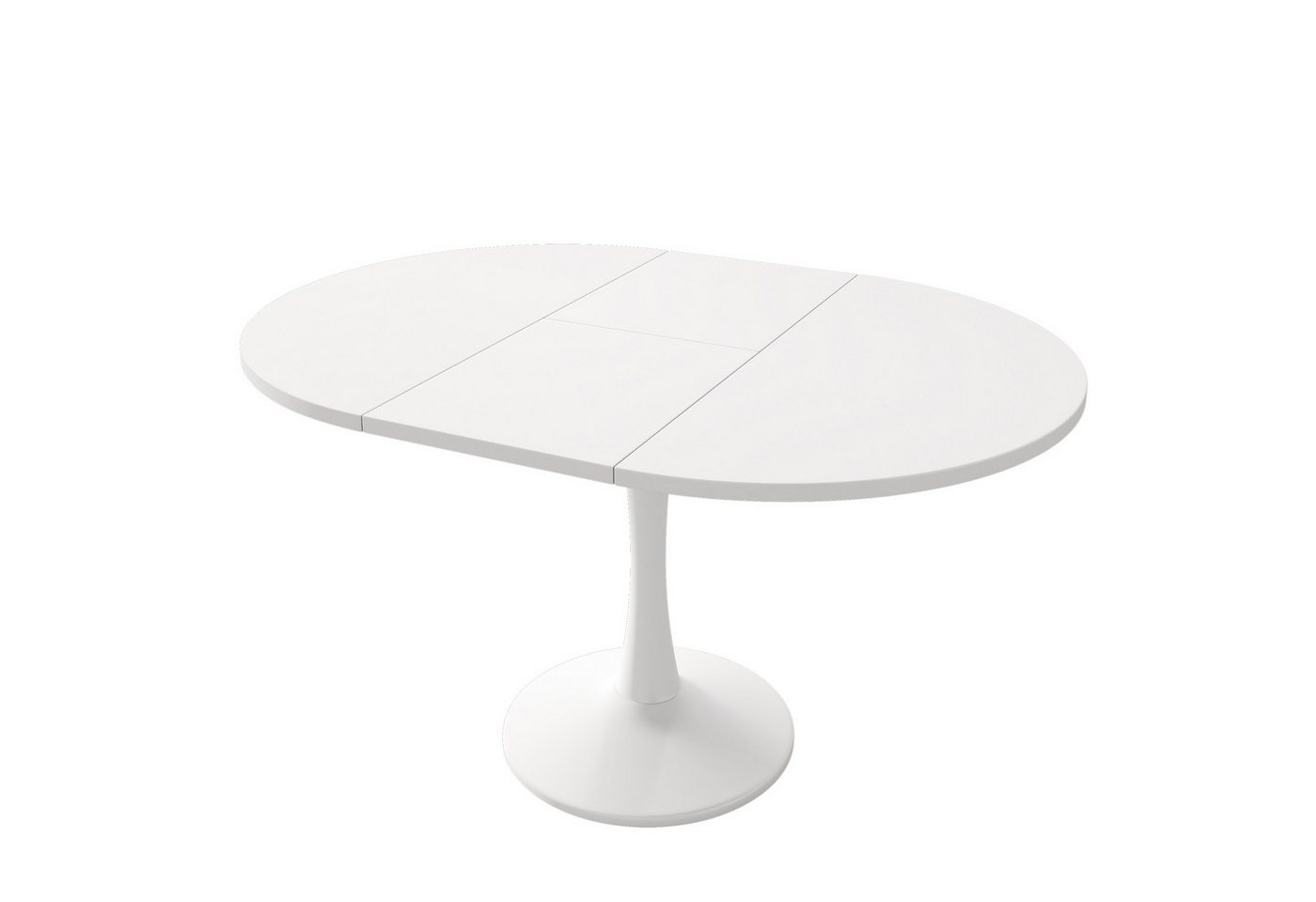 MODFU Esstisch Versenkbarer Tisch mit modernem, ovalem Design (Küchentisch, Stehtisch, Tisch, Wohnzimmertisch, 1-St., ovaler, schlichter Kaffee-Freizeittisch), 100/140 x 100 x 75 cm von MODFU
