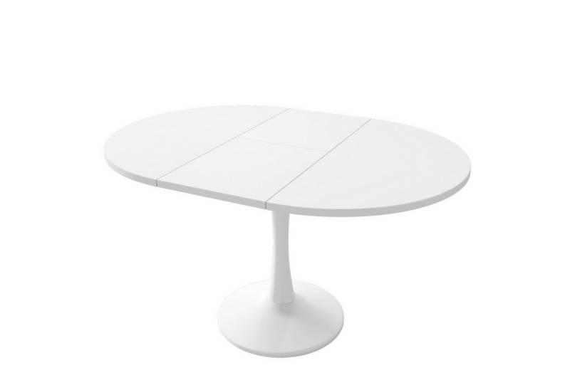 MODFU Esstisch Versenkbarer Tisch mit modernem, ovalem Design (Küchentisch, Stehtisch, Tisch, Wohnzimmertisch, 1-St., ovaler, schlichter Kaffee-Freizeittisch), 100/140 x 100 x 75 cm von MODFU