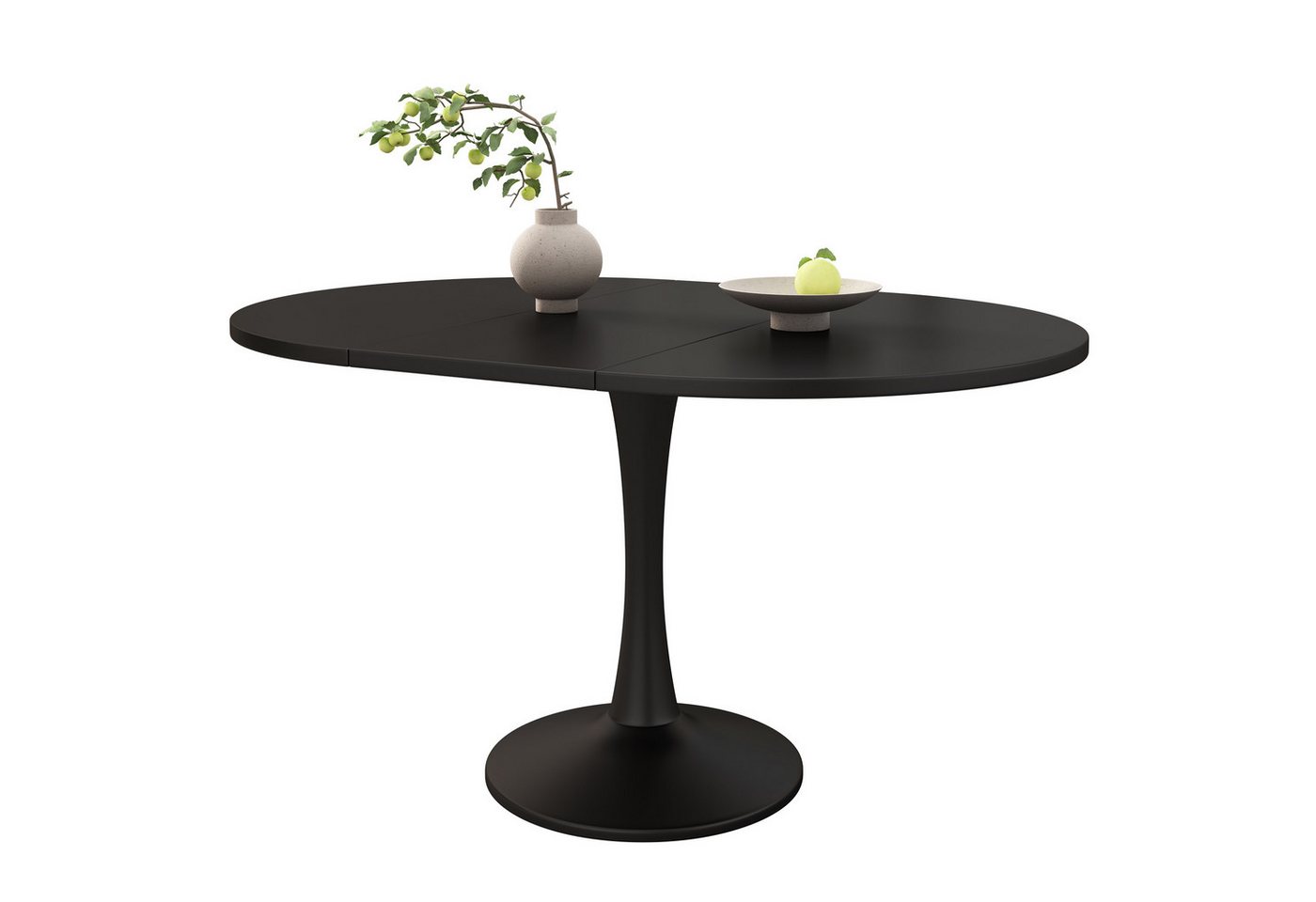 MODFU Esstisch Versenkbarer Tisch mit modernem, ovalem Design (Küchentisch, Stehtisch, Tisch, Wohnzimmertisch, 1-St., ovaler, schlichter Kaffee-Freizeittisch), 100/140 x 100 x 75 cm von MODFU