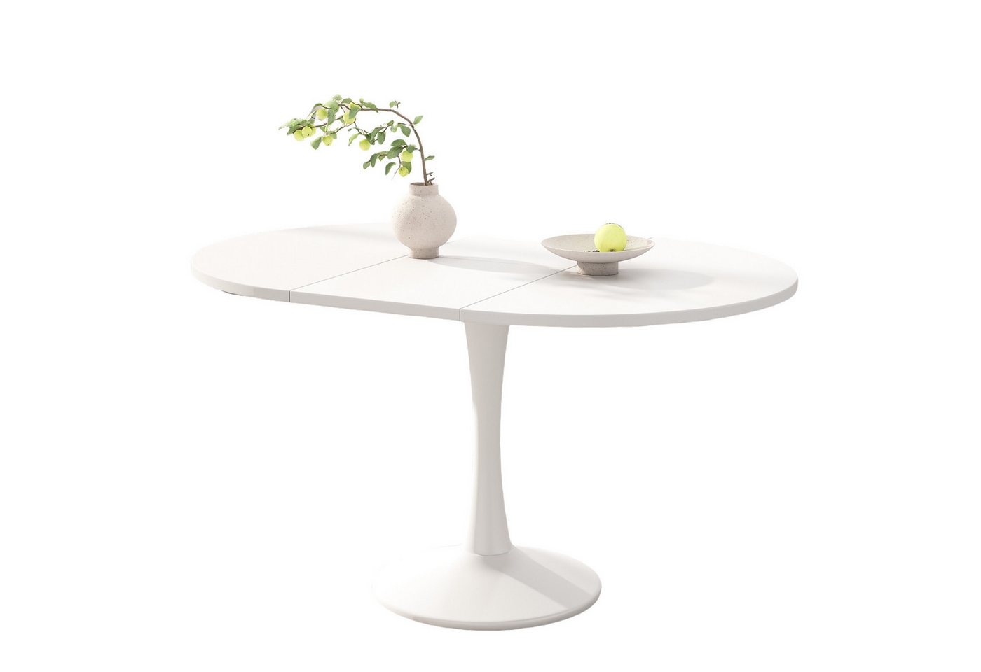 MODFU Esstisch Versenkbarer Tisch mit modernem, ovalem Design (Küchentisch, Stehtisch, Tisch, Wohnzimmertisch, 1-St., ovaler, schlichter Kaffee-Freizeittisch), 100/140 x 100 x 75 cm von MODFU