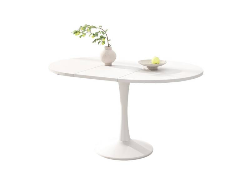 MODFU Esstisch Versenkbarer Tisch mit modernem, ovalem Design (Küchentisch, Stehtisch, Tisch, Wohnzimmertisch, 1-St., ovaler, schlichter Kaffee-Freizeittisch), 100/140 x 100 x 75 cm von MODFU