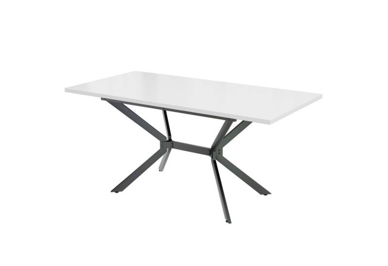 MODFU Esstisch ausziehbar 120-160cm (Rechteckiger Arbeitstisch mit Metallbeine, 1-St., verstellbar Tischplatte 120-160cm), geeignet für 4-6 Personen von MODFU