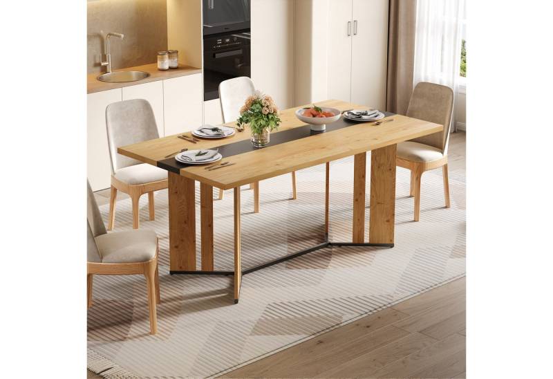 MODFU Esstisch für Wohnzimmer und Essbe (Skandinavischer für 4–6 Personen mit Eichenoptik, 1-St., 200 x 80 x 76cm) von MODFU