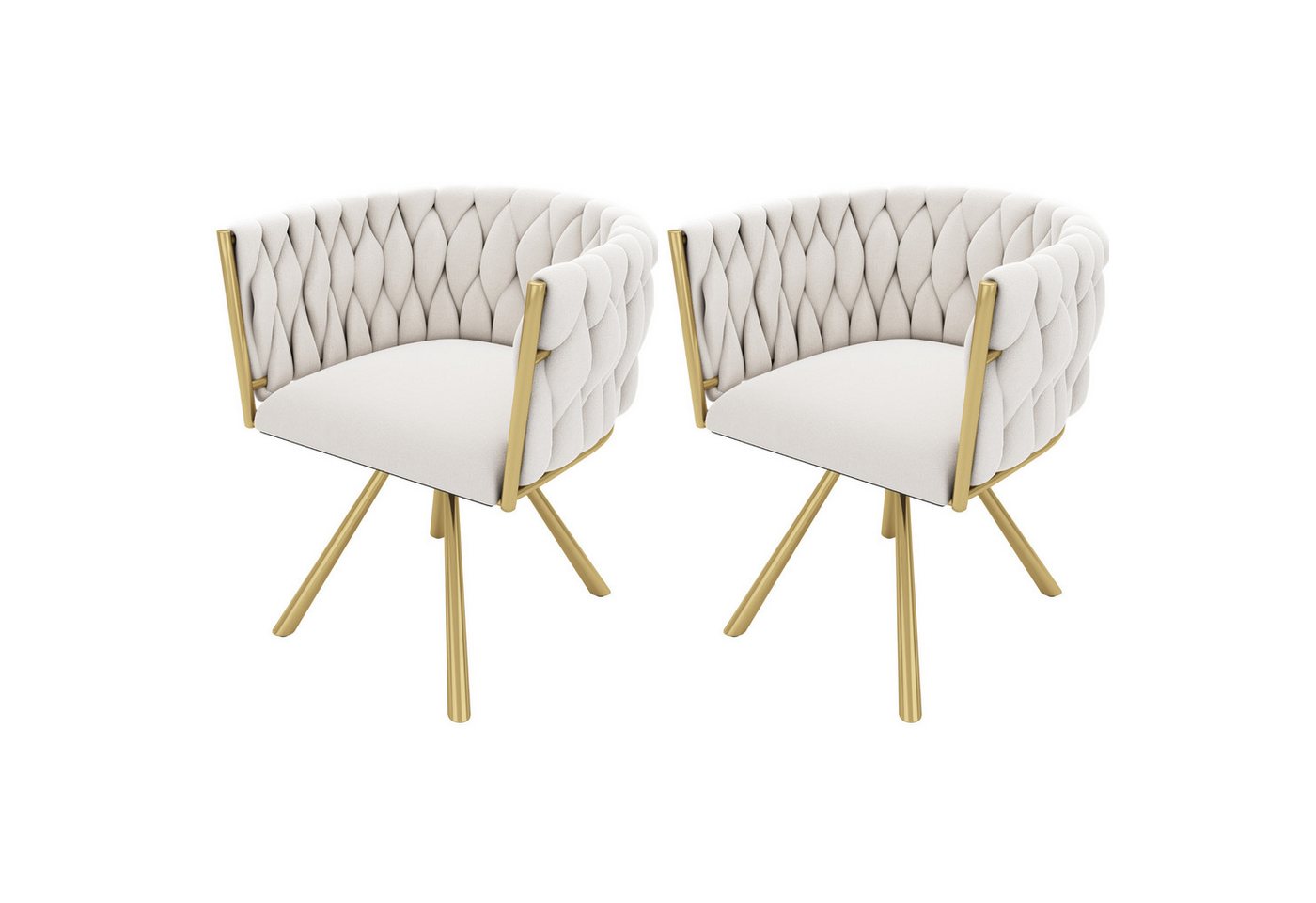 MODFU Esszimmerstuhl 360°-Drehfunktion (Polsterstuhl, Wohnzimmerstuhl, Küchenstuhl, Drehstuhl, 2 St), mit vier Stützbeinen aus Metall von MODFU