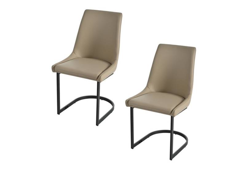 MODFU Esszimmerstuhl Esstischstühle Mit Hohe Rückenlehne (2er Set Esszimmerstühle aus Kunstleder-Leder – Ergonomisch, pflegeleicht, hohe Rückenlehne – Stilvolle Freischwinger für Esszimmer, Wohnzimmer & Homeoffice, 2 St), Mit Hohe Rückenlehne von MODFU
