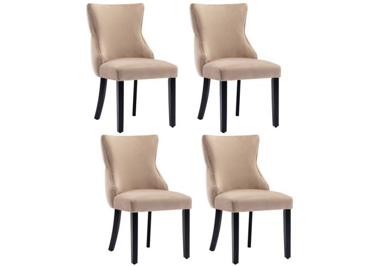 MODFU Esszimmerstuhl Esszimmerstuhl Wohnzimmerstuhl Küchenstühle Samt Stuhl Massivholzstuhl (Massivholz,Esszimmerstühle,Set nur Stühle ohne Esstisch,Design-Stuhl 4 St, 4 St) von MODFU
