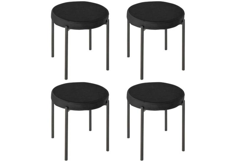 MODFU Esszimmerstuhl Küchenstuhl,Loungesessel (4er-Set Hocker mit Samtpolster – Stapelbare Küchen- & Esszimmerstühle aus Metall., 4 St), mit gepolstertem Sitz von MODFU