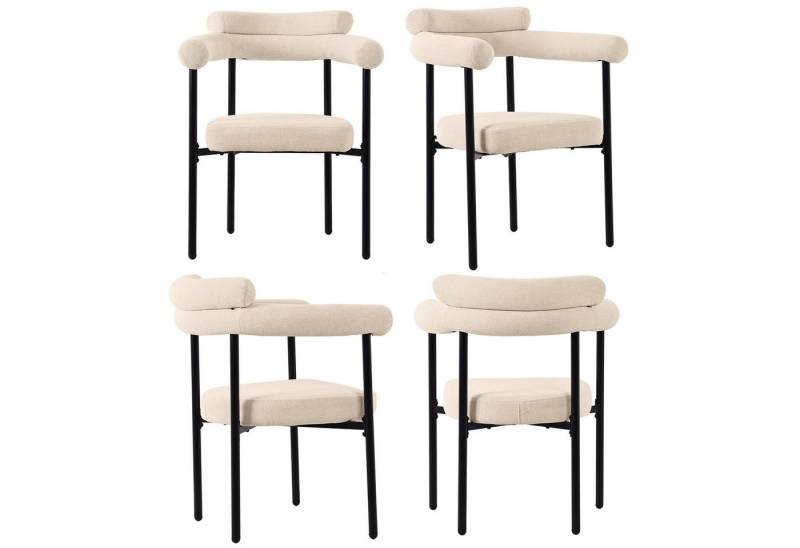 MODFU Esszimmerstuhl Polsterstühle mit Metallbeine (Polsterstuhl, bequeme Ringsitze, Samt-Esszimmerstühle, 4 St), Ergonomisches Design, geräumiges Sitzdesign von MODFU