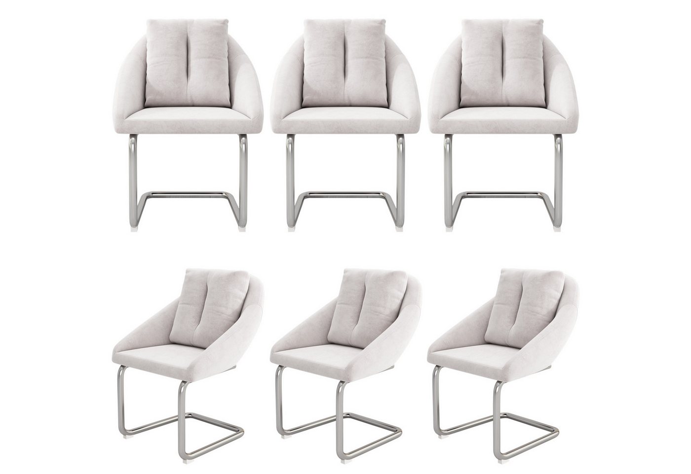 MODFU Esszimmerstuhl Schwingstuhl, Polsterstuhl (Freischwinger, 6 St), mit ergonomischen Design, robustem Metallgestell von MODFU