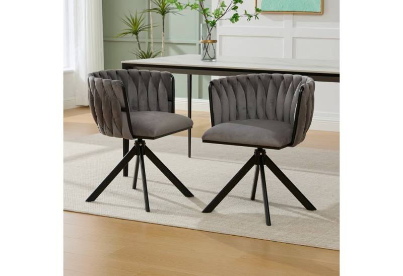 MODFU Esszimmerstuhl mit ergonomischer Rückenstütze (mit 180°-Schwenkfunktion, stabiler Metallbasis, Drehstuhl, 1 St), ein Stuhl von MODFU