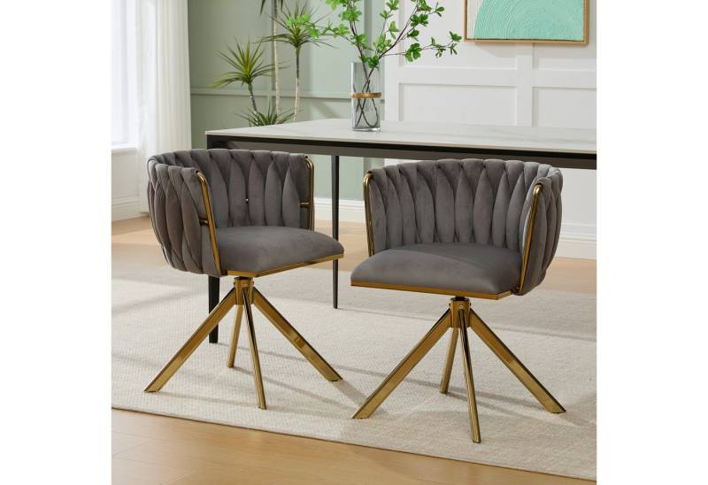 MODFU Esszimmerstuhl mit ergonomischer Rückenstütze (mit 180°-Schwenkfunktion, stabiler Metallbasis, Drehstuhl, 1 St), ein Stuhl von MODFU