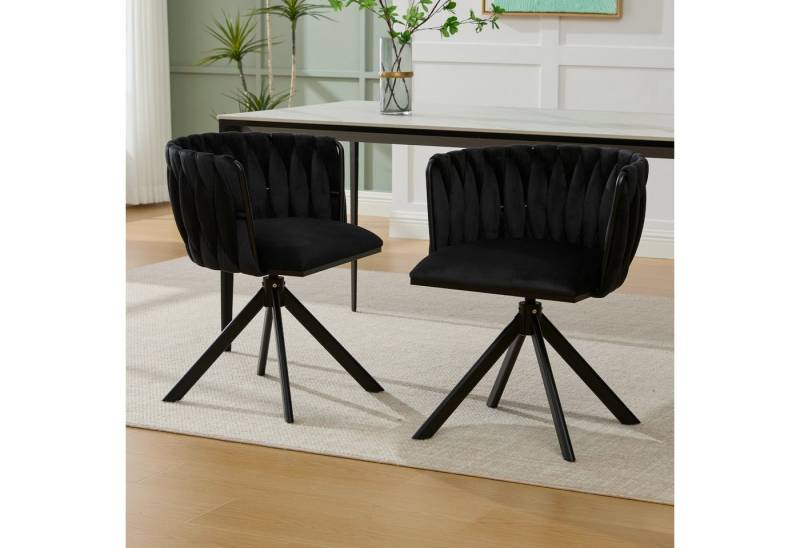 MODFU Esszimmerstuhl mit ergonomischer Rückenstütze (mit 180°-Schwenkfunktion, stabiler Metallbasis, Drehstuhl, 1 St), ein Stuhl von MODFU