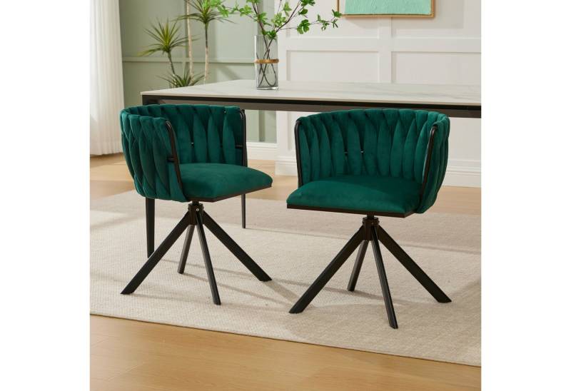 MODFU Esszimmerstuhl mit ergonomischer Rückenstütze (mit 180°-Schwenkfunktion, stabiler Metallbasis, Drehstuhl, 1 St), ein Stuhl von MODFU