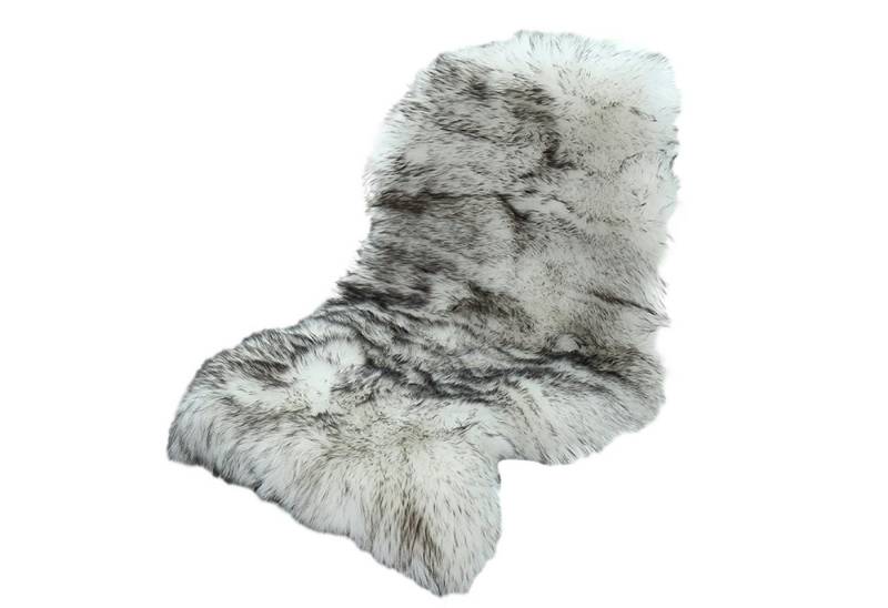 MODFU Fellteppich Kunstfellteppich Hochflor Teppich Wohnzimmerteppich, fellförmig, Höhe: 60 mm, Teppiche für Wohnzimmer Bettvorleger 60*100 CM Shaggy von MODFU