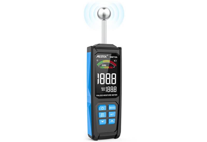 MODFU Feuchtigkeitsmesser Wand Feuchtigkeitsmessgerät Digitales Haushaltshygrometer, (mit Farb-LCD Akustischem Alarm, 1-St., Genaue und Zerstörungsfreie Messung), für Wände Holz Mauerwerk Putz Baustoffe Beton Baufeuchte von MODFU