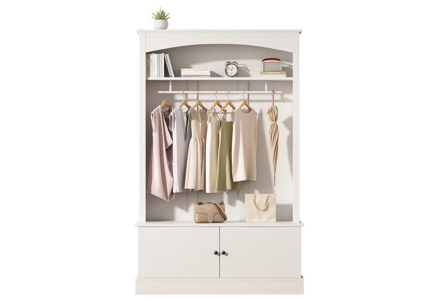 MODFU Garderoben-Set mit Kippschutz und verstellbaren Fächern, (Eingangsschrank, Kleiderschrank, Wandhängeschrank, 1-St., 120*40*190cm), freistehend, platzsparend von MODFU