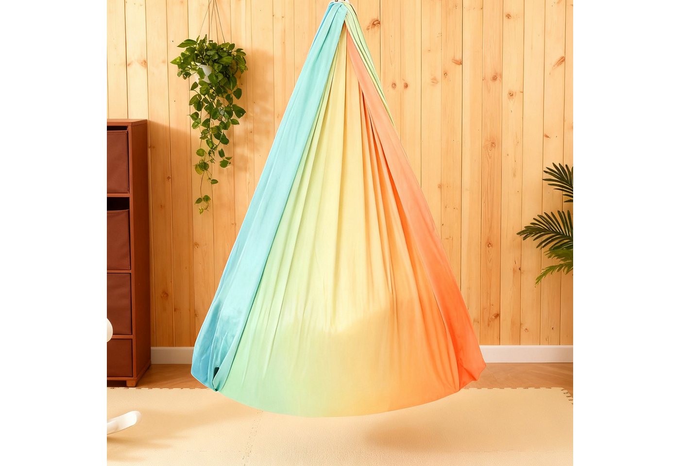 MODFU Hängematte Kinder-Hängematte Schaukel Umarmungsschaukel (flexibel passt sich Körperform an kein Druckgefühl, 1 St., Tragbar faltbar und platzsparend elastisch wetterfest hautfreundlich), Passt sich der Körperform an ideal für Kinder und kleinere Erwachsene von MODFU