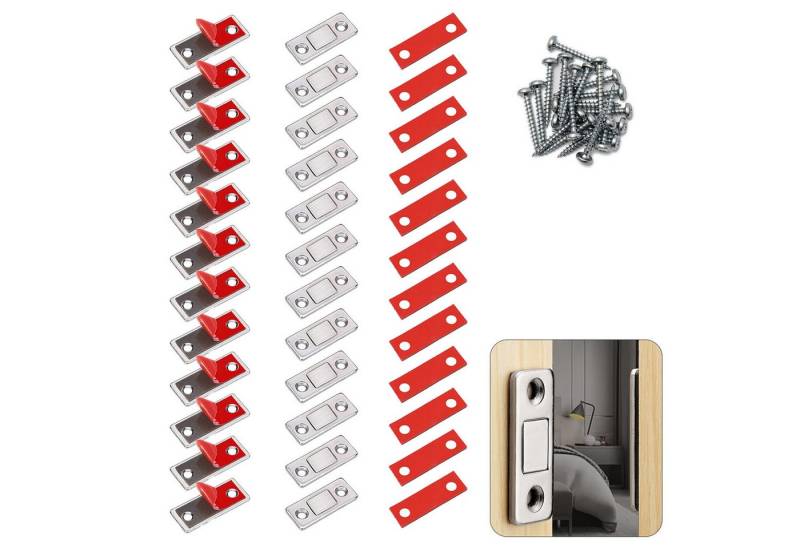 MODFU Haftmagnetschnäpper 12er Set Möbel Magnetverschluss Türmagnet, Möbelmagnete, Ultra Dünn, Selbstklebend, (mit Schrauben, 12-tlg., Magnetverschluss), für Türen, Schiebetüren Schranktüren Schubladen von MODFU