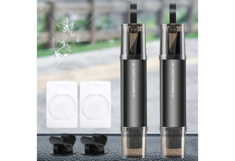 MODFU Hammer 2er Set Auto-Fensterbrecher Notfall-Glaszertrümmerer Gurtschneider (Ultrakompakter federnder Auto-Fensterbrecher, 2-St., mit Sicherheitsgurt-Schneideklinge und transparenter Schutzabdeckung), ragbares Sicherheitswerkzeug für Auto LKW Bus MODFU Hammer 2er Set Auto-Fensterbrecher Notfall-Glaszertrümmerer Gurtschneider (Ultrakompakter federnder Auto-Fensterbrecher, 2-St., mit Sicherheitsgurt-Schneideklinge und transparenter Schutzabdeckung), ragbares Sicherheitswerkzeug für Auto LKW Bus von MODFU