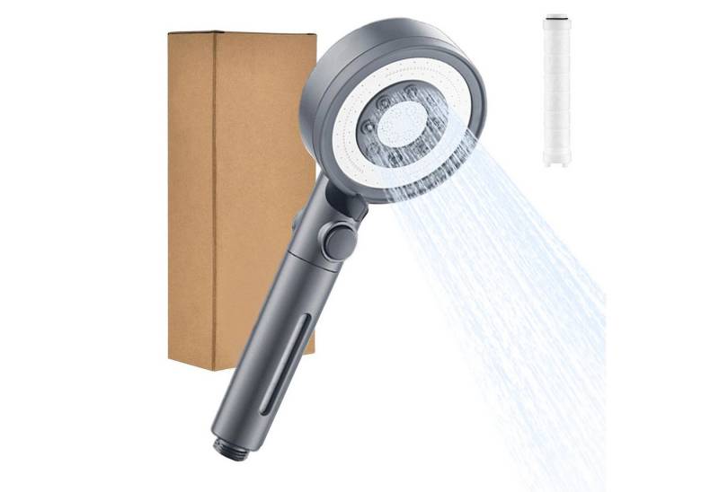 MODFU Handbrause Hochdruck Duschkopf Duschbrause Brausekopf Regendusche, (nur Kopf ohne Schlauch, 1-tlg., 5 Strahlarten mit Filter und Wasserstopp Funktion), für empfindliche Haut Kinder Haustiere Spa Wellness Bad usw. von MODFU