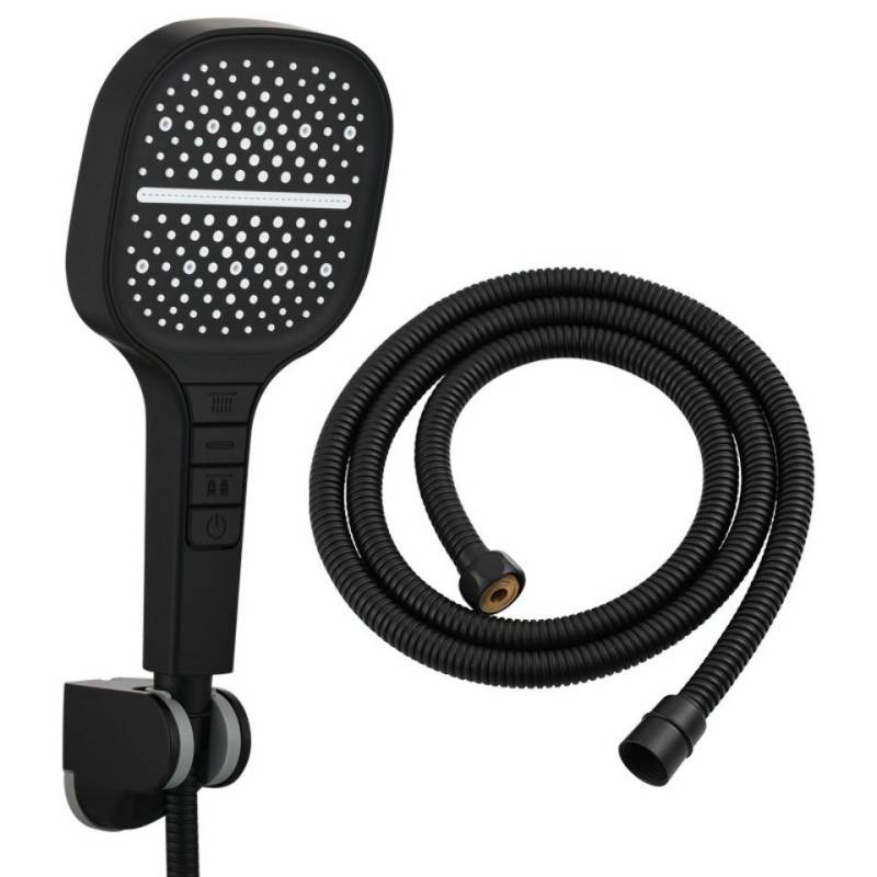 MODFU Handbrause Duschkopf Sparduschkopf Regendusche Hand Brause Brausekopf Duschbrause, (Massage Dusche Wassersparend Hochdruck Druckerhöhende Duschbrause), 8 Strahlarten mit 1,5M Duschschlauch und Halterung von MODFU