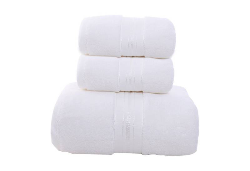 MODFU Handtuch Set 3er Set Badetuch Saunatücher Badehandtücher Badetücher Handtücher, (3-St), Dusch Bade Sauna Tücher Tuch Baumwolle Frottee Towel Weich von MODFU