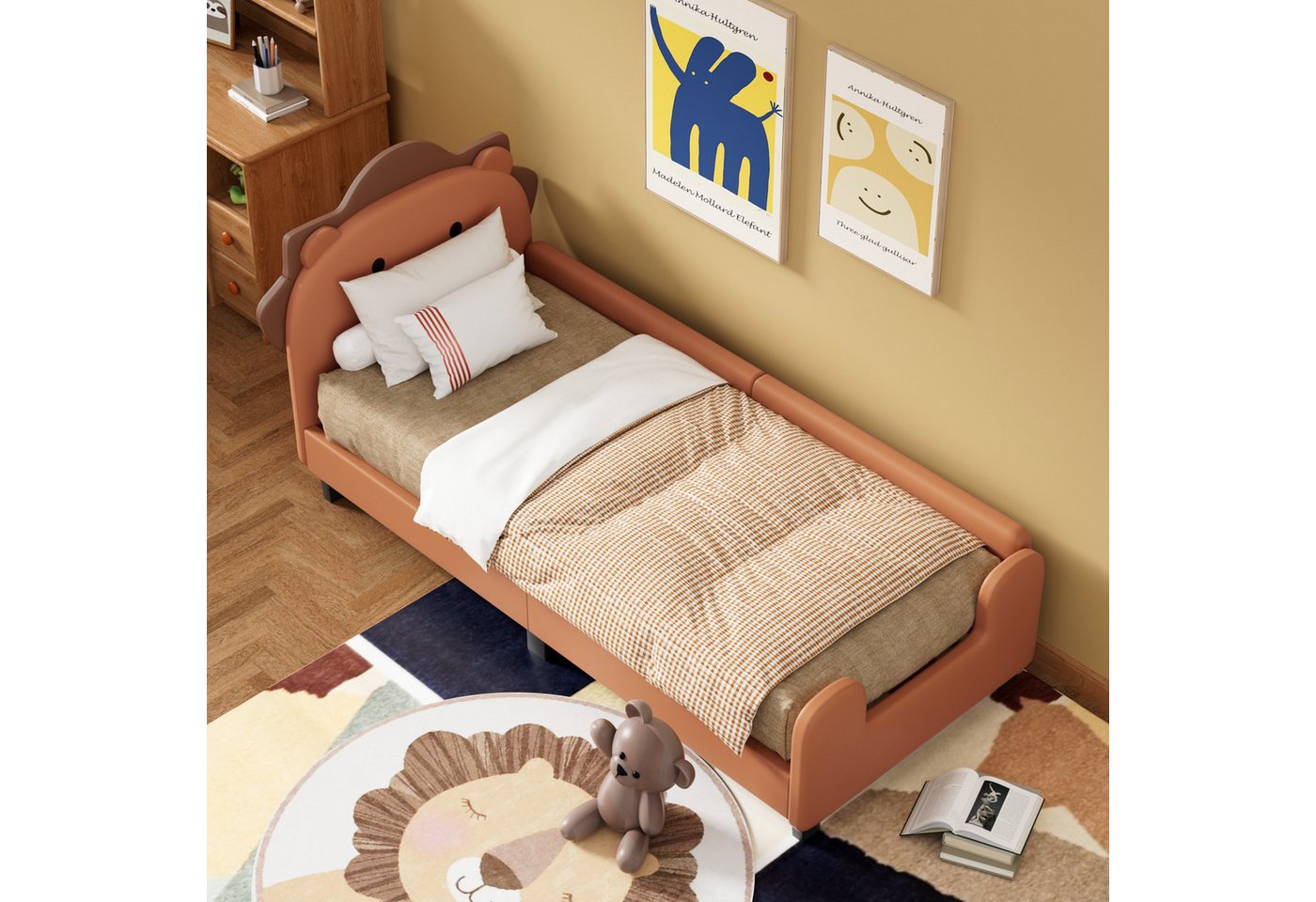 MODFU Kinderbett Kinderbett in Hasenform (90x200cm,ohne Matratze), Kinderbett, Löwenform von MODFU